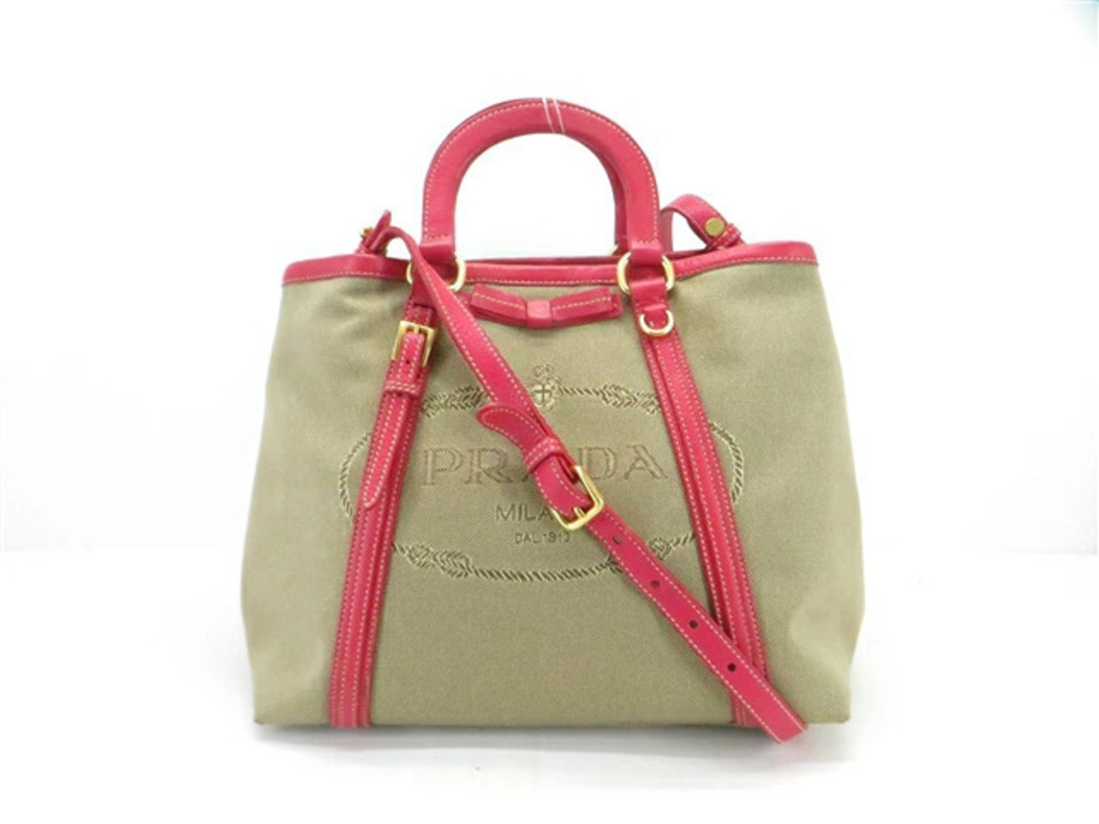 Prada bag shoulder canvas calfskin